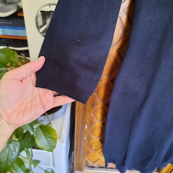 Moral Fiber Criss-Cross Tunic Knit Sweater Dress - Black, Size XS/Jr. M - Picture 4 of 13